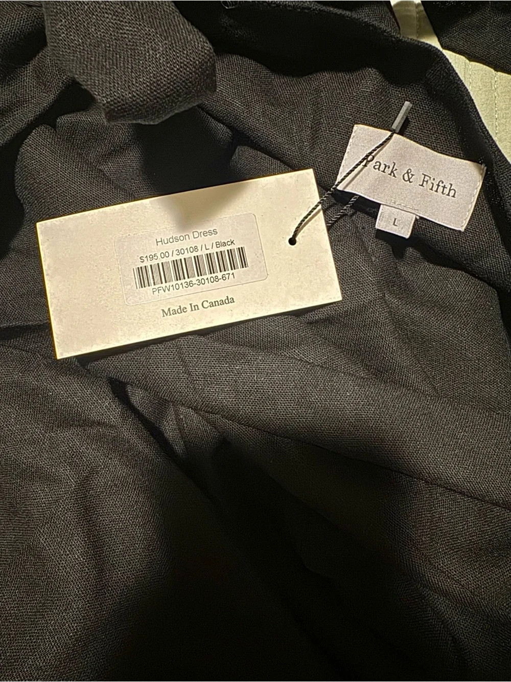 Park & Fifth Hudson One Shoulder Midi Dress Black Size L NWT